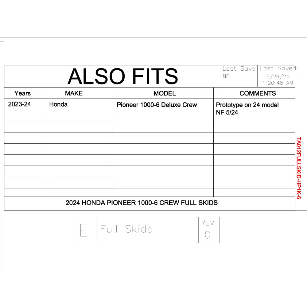 Trail Armor Honda Pioneer 1000-6 Crew Full Skids 2023 - 2024 - Skid Plates