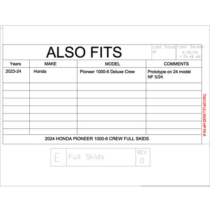 Trail Armor Honda Pioneer 1000-6 Crew Full Skids 2023 - 2024 - Skid Plates