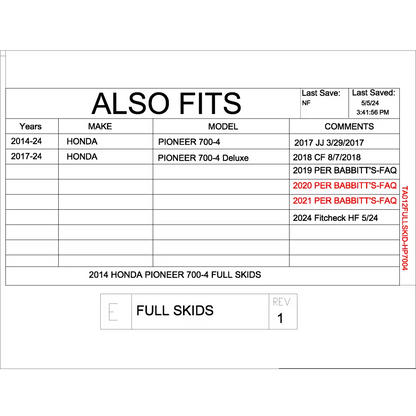 Trail Armor Honda Pioneer 700-4 Full Skids 2014 - 2024 - Skid Plates