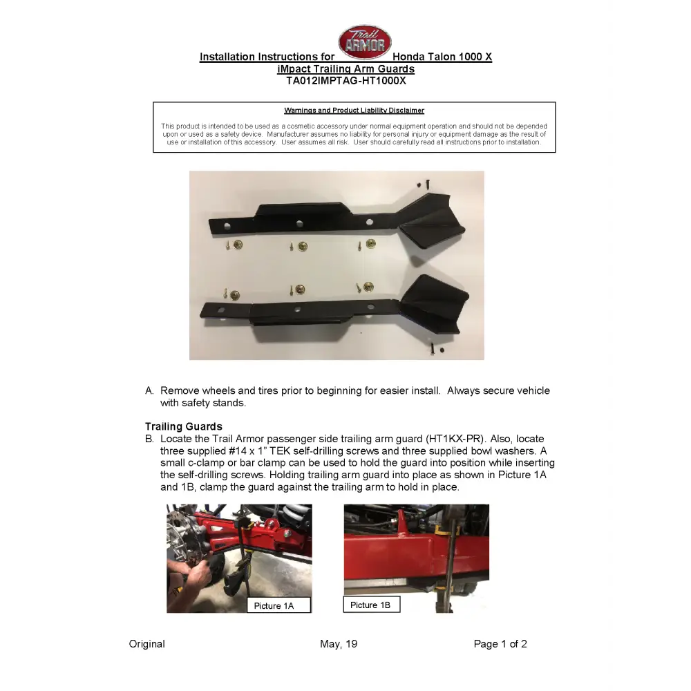 Trail Armor Honda Talon 1000X Talon 1000X Fox Live Valve Talon 1000X-4 Talon 1000 X-4 Fox Live Valve Honda Talon 1000