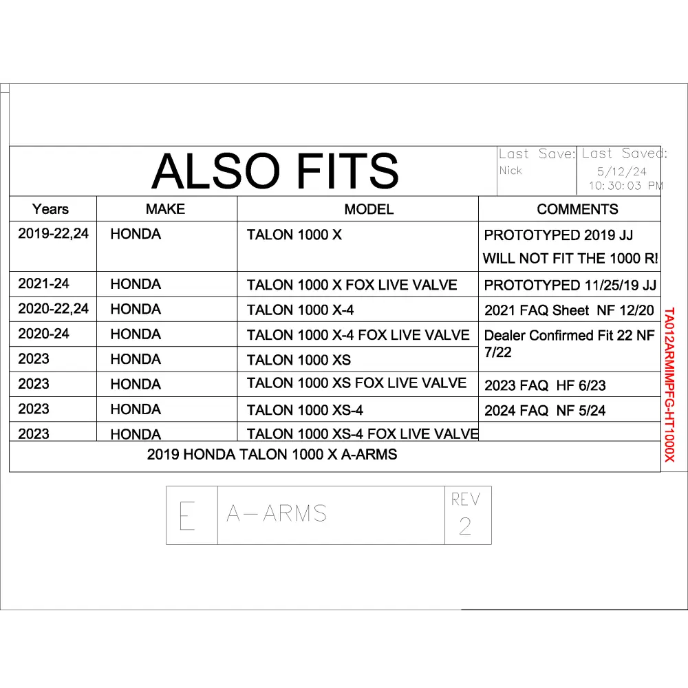Trail Armor Honda Talon 1000X Talon 1000X Fox Live Valve Honda Talon 1000X-4 Talon 1000X-4 Fox Live Valve Honda Talon