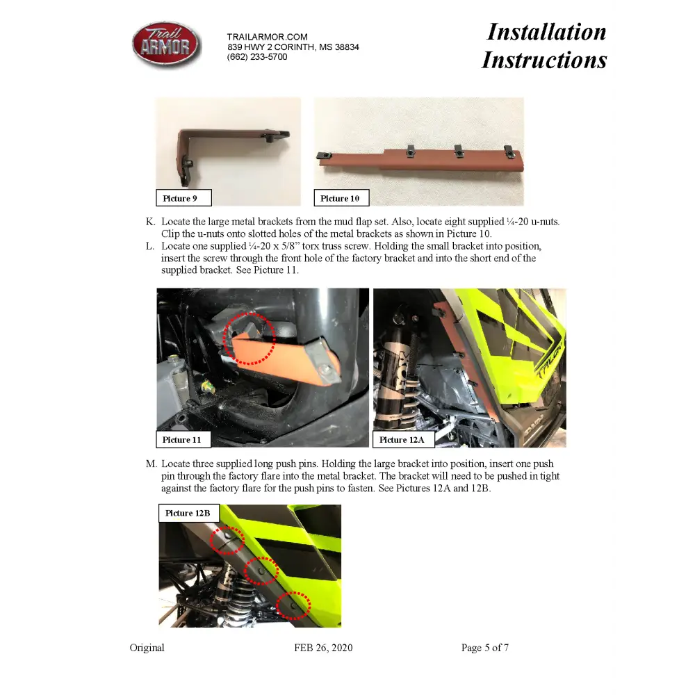 Trail Armor Honda Talon R Talon X Talon 1000 X-4 Talon 1000 RS Talon 1000 XS Talon 1000 XS-4 Mud Flap Fender Extensions