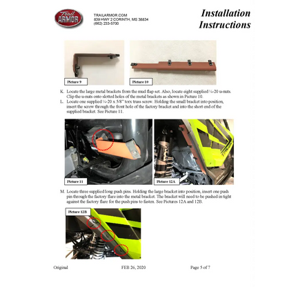 Trail Armor Honda Talon R Talon X Talon 1000 X-4 Talon 1000 RS Talon 1000 XS Talon 1000 XS-4 Mud Flap Fender Extensions