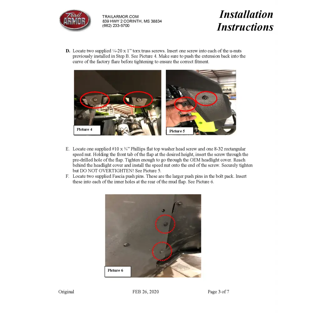 Trail Armor Honda Talon R Talon X Talon 1000 X-4 Talon 1000 RS Talon 1000 XS Talon 1000 XS-4 Mud Flap Fender Extensions