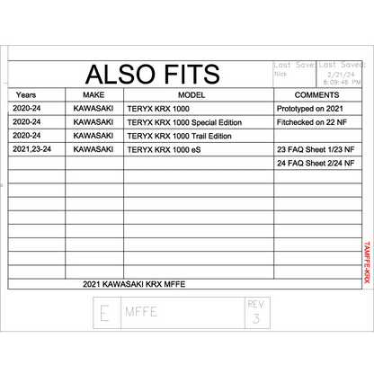 Trail Armor Kawasaki KRX 1000 Mud Flap Fender Extensions 2020 - 2024 - Mudshields