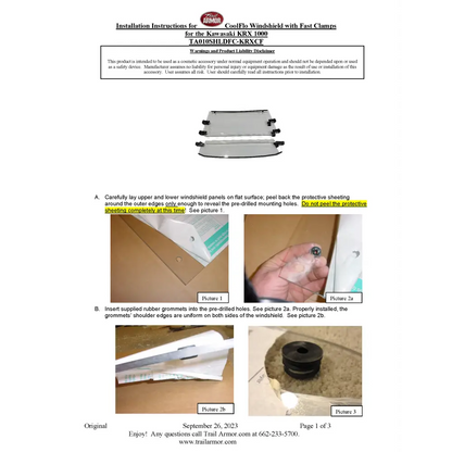 Trail Armor Kawasaki KRX 1000 KRX 1000 SE KRX 1000 Trail KRX 1000 eS KRX 4 1000 SE KRX 4 1000 eS and KRX 4 1000 eS SE