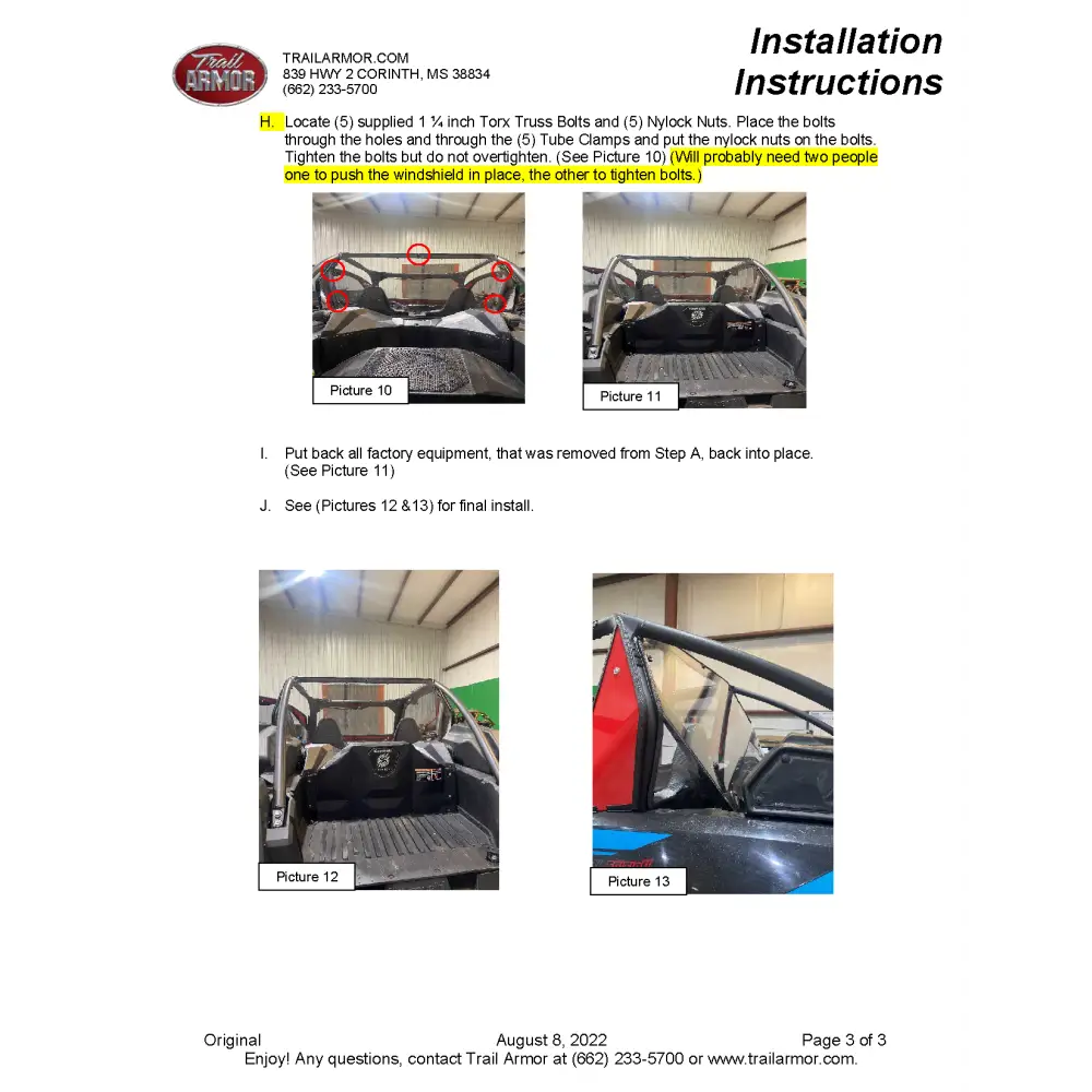 Trail Armor Kawasaki KRX 1000 KRX 1000 Special Edition KRX 1000 Trail Edition and KRX 1000 eS Rear Window Dust Shield