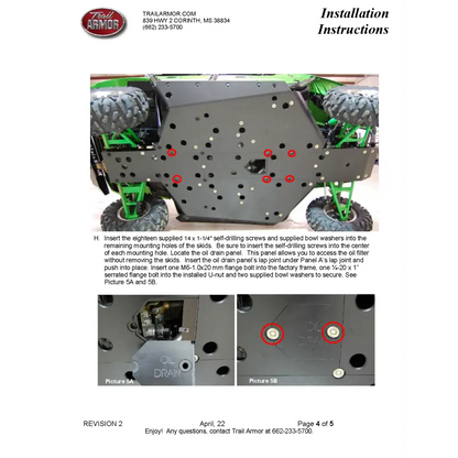 Trail Armor Kawasaki Teryx 4 Teryx 4 S Teryx and Teryx S Full Skids with Slider Nerfs - Skid Plates