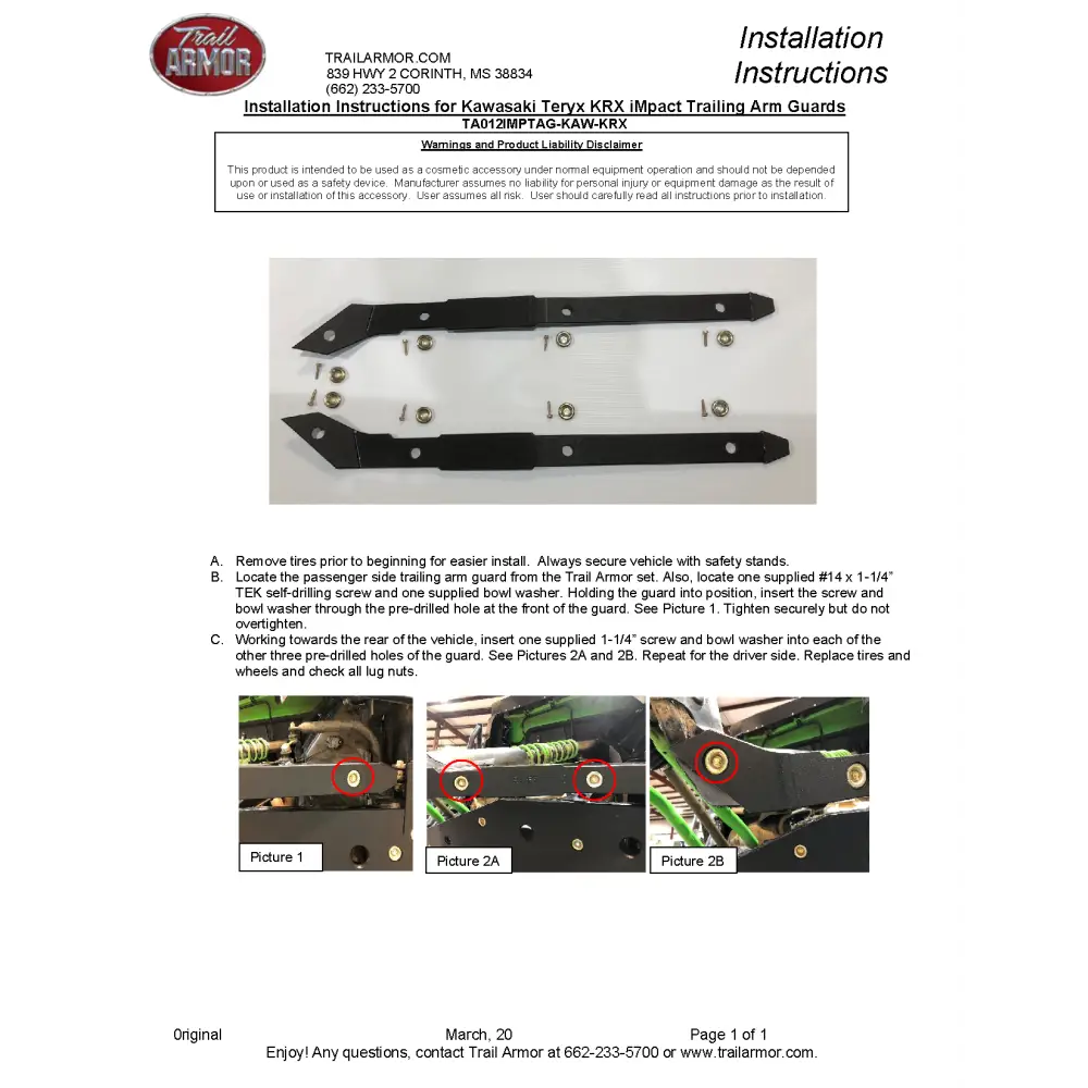 Trail Armor KRX 1000 KRX 1000 Special Edition KRX 1000 Trail Edition KRX 1000 eS KRX 4 1000 SE KRX 4 1000 eS and KRX 4