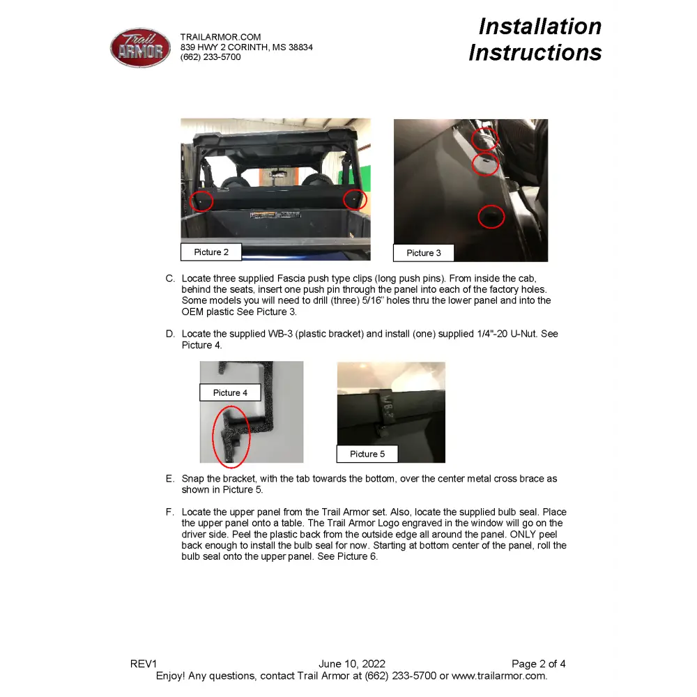 Trail Armor Polaris General XP 1000 General 1000 General 4 1000 and General XP 4 1000 Rear Window Dust Shield
