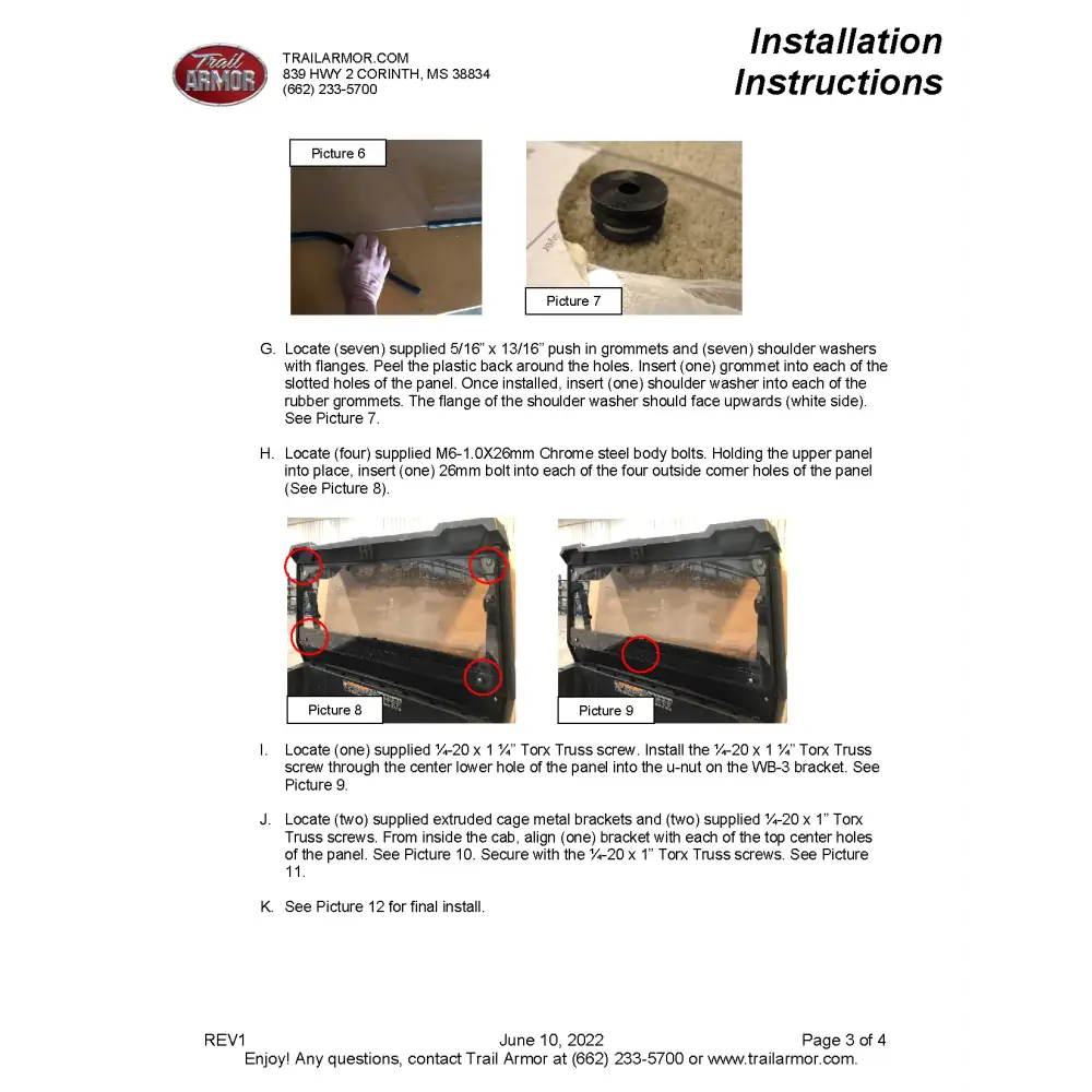 Trail Armor Polaris General XP 1000 General 1000 General 4 1000 and General XP 4 1000 Rear Window Dust Shield