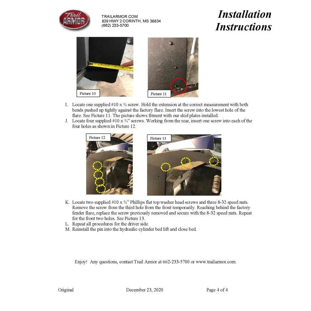 Trail Armor Polaris General XP 1000 and General XP 4 1000 Mud Flap Fender Extensions 2020 - 2024 - Mudshields