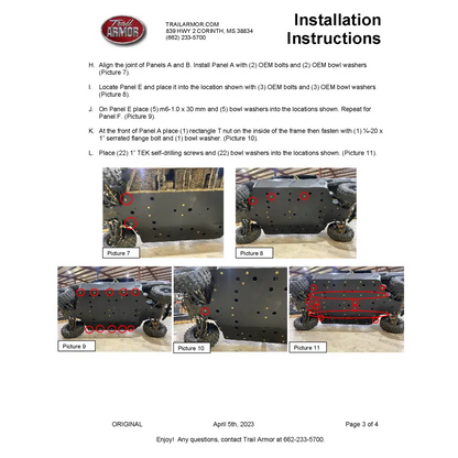 Trail Armor Polaris Ranger 1000 Crew Full Skids 2021 - 2022 - Skid Plates