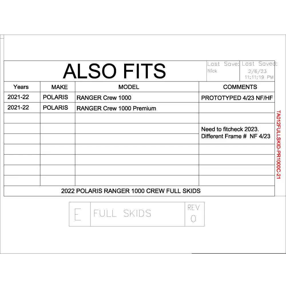 Trail Armor Polaris Ranger 1000 Crew Full Skids 2021 - 2022 - Skid Plates