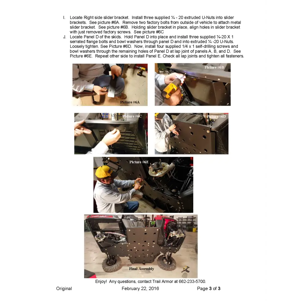 Trail Armor Polaris Ranger 570 Full Size Economy (Struts) Full Skids with Sliders 2016 - 2024 - Skid Plates