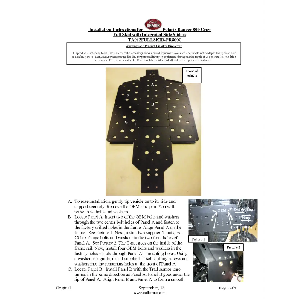 Trail Armor Polaris Ranger 800 Crew Full Skids - Skid Plates