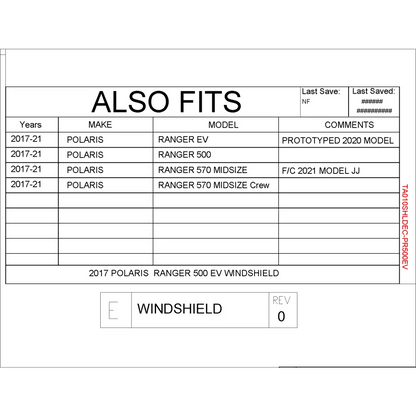 Trail Armor Polaris Ranger Midsize 500 EV 570 and 570 Midsize Crew Full Windshield - Windshields