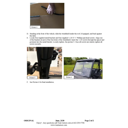 Trail Armor Polaris Ranger Midsize 500 EV 570 and 570 Midsize Crew Full Windshield - Windshields