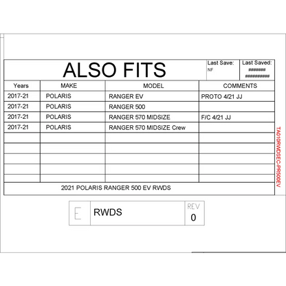 Trail Armor Polaris Ranger Midsize 500 EV 570 and 570 Midsize Crew Rear Window Dust Shield - Mudshields