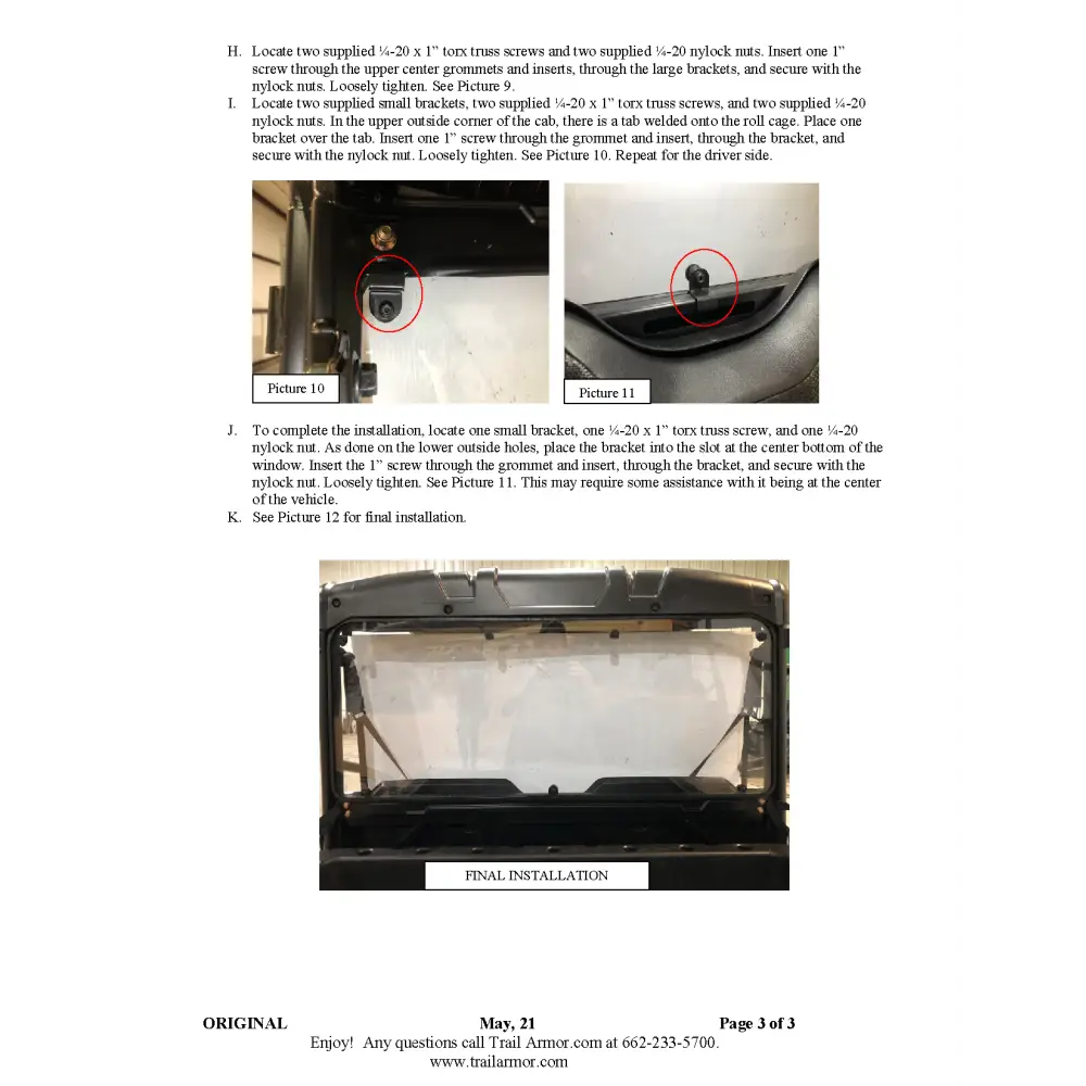 Trail Armor Polaris Ranger Midsize 500 EV 570 and 570 Midsize Crew Rear Window Dust Shield - Mudshields