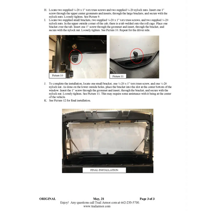 Trail Armor Polaris Ranger Midsize 500 EV 570 and 570 Midsize Crew Rear Window Dust Shield - Mudshields