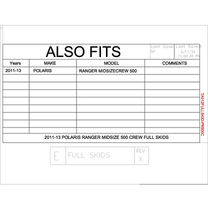 Trail Armor Polaris Ranger Midsize Crew 500 2011 - 2013 Full Skids - Skid Plates