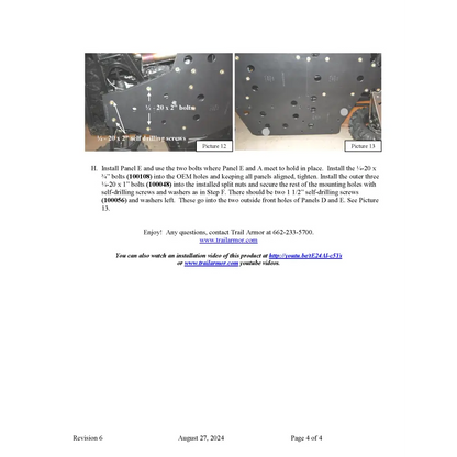 Trail Armor Polaris Ranger XP 900 Ranger XP 1000 and Ranger Full Size XP 570 Full Skids with Sliders - Skid Plates