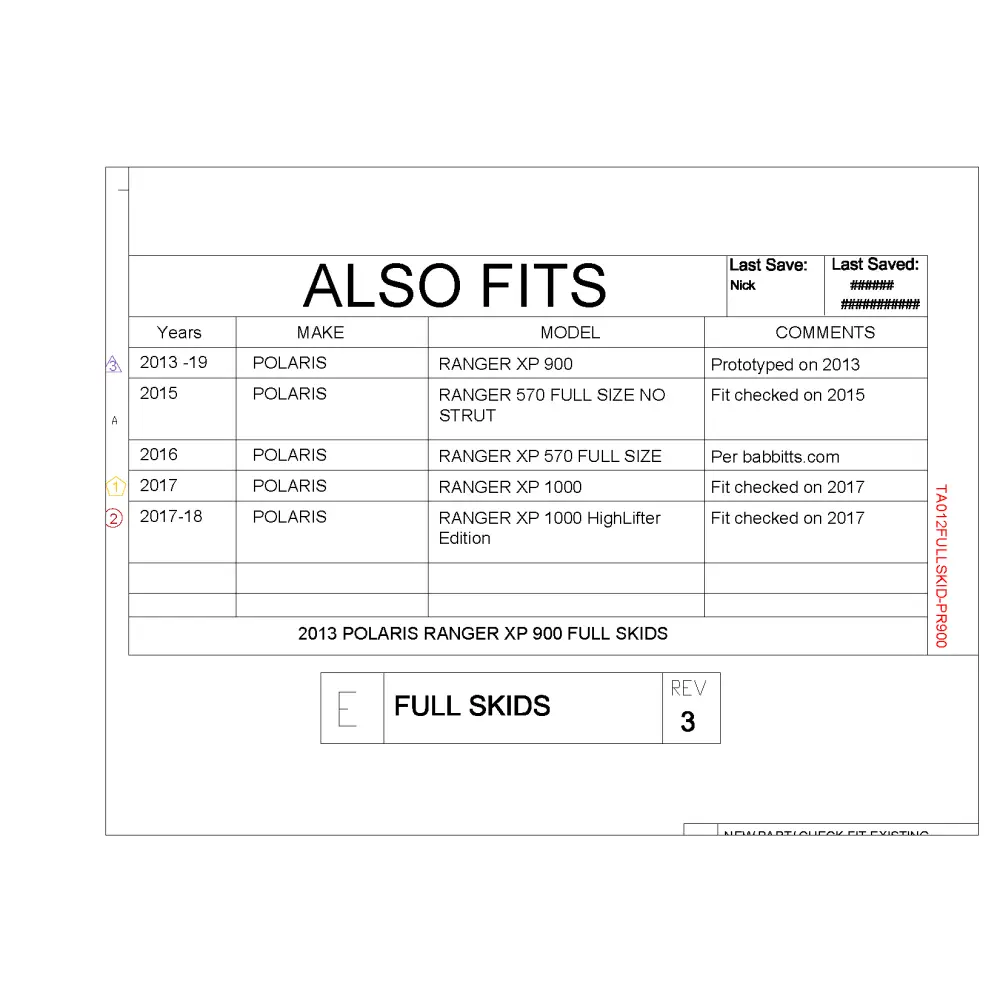 Trail Armor Polaris Ranger XP 900 Ranger XP 1000 and Ranger Full Size XP 570 Full Skids with Sliders - Skid Plates