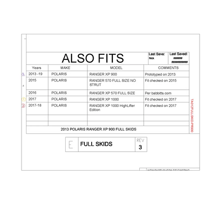 Trail Armor Polaris Ranger XP 900 Ranger XP 1000 and Ranger Full Size XP 570 Full Skids with Sliders - Skid Plates
