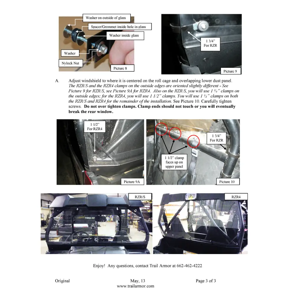 Trail Armor Polaris RZR 4 800 Rear Window Dust Shield Kit 2010 - 2014 - Windshields