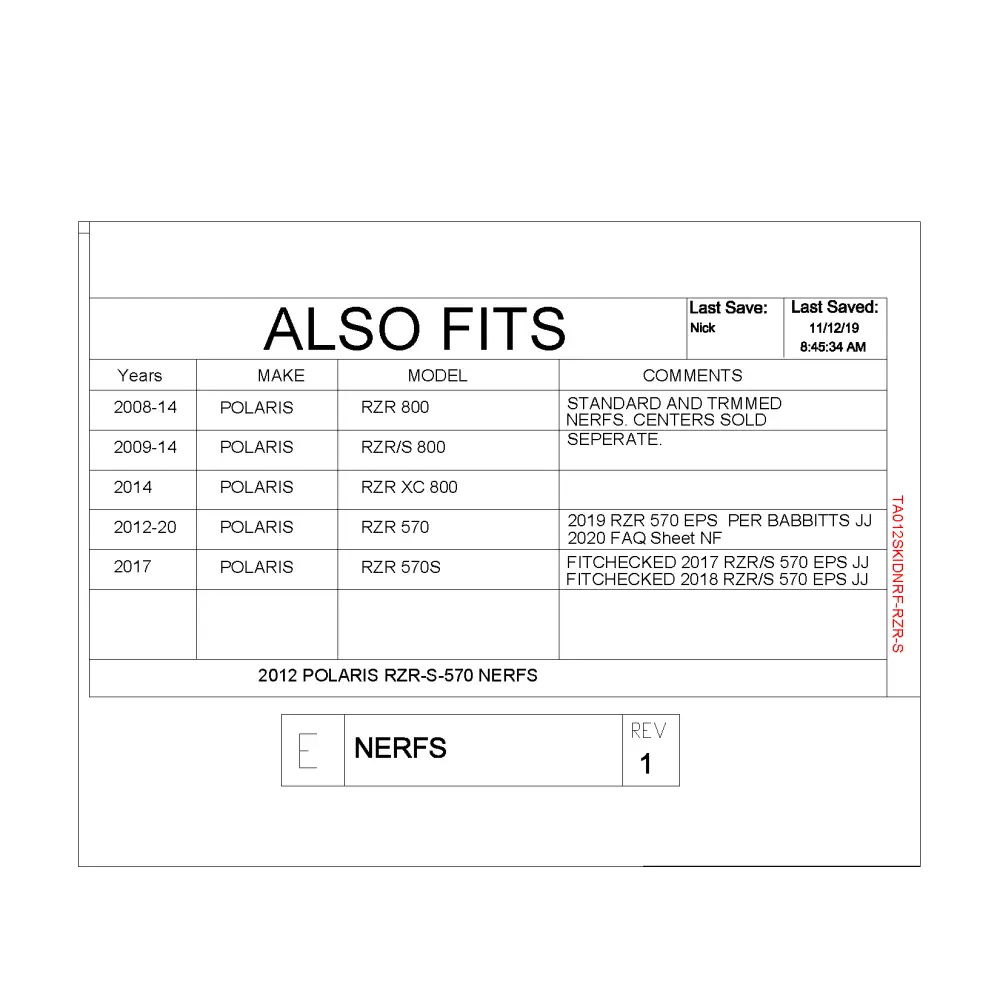 Trail Armor Polaris RZR 800 RZR 570 RZR 800 S RZR 800 XC RZR S 570 Slider Nerfs - Skid Plates