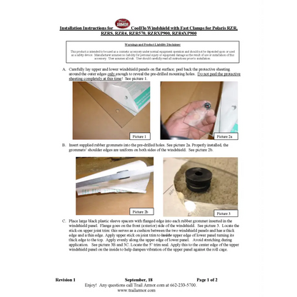 Trail Armor Polaris RZR 800 RZR S 800 RZR4 800 RZR XP 900 RZR4 XP 900 RZR 570 RZR S 570 CoolFlo Windshield with Fast