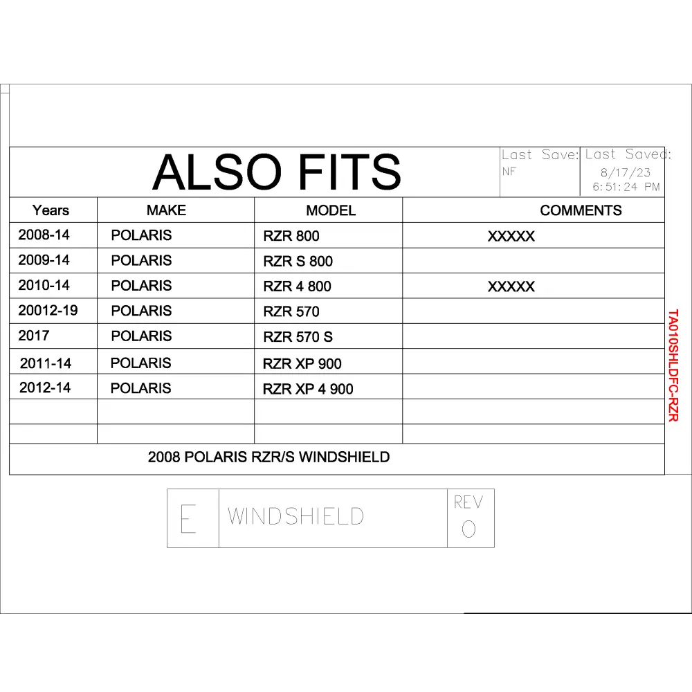 Trail Armor Polaris RZR 800 RZR S 800 RZR4 800 RZR XP 900 RZR4 XP 900 RZR 570 RZR S 570 CoolFlo Windshield with Fast