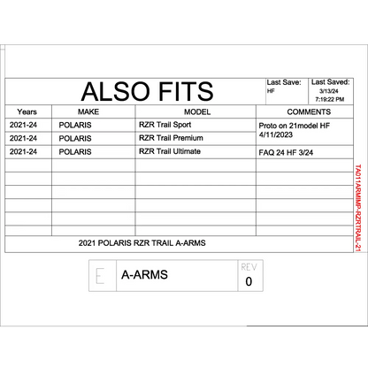 Trail Armor Polaris RZR Trail iMpact A-arm Guards 2021 - 2023 - A-Arm Guards