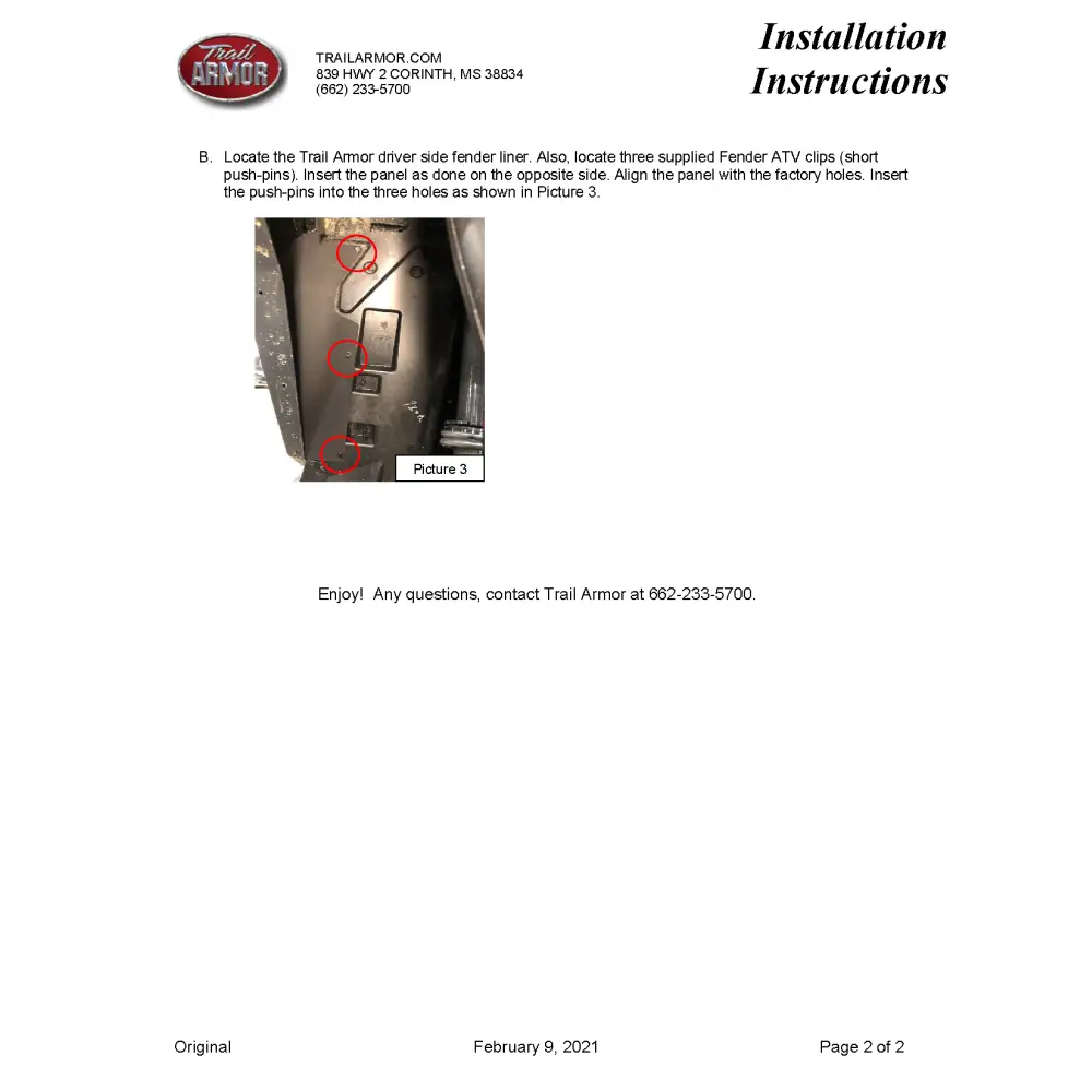 Trail Armor Polaris RZR Pro XP RZR Pro XP 4 RZR Turbo R and RZR Turbo R 4 (all editions) Inner Fender Liners