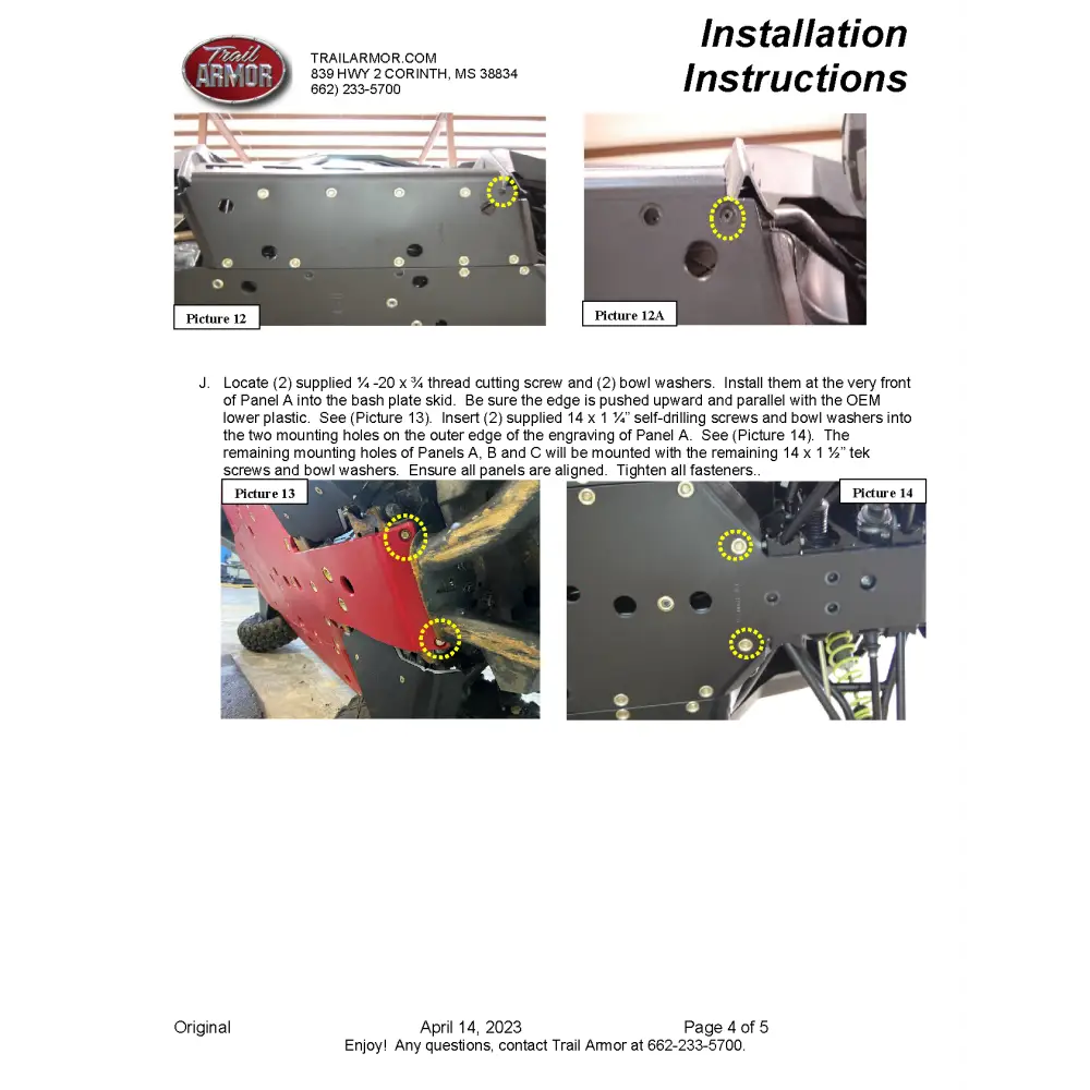 Trail Armor Polaris RZR Trail Trail S 900 and Trail S 1000 Full Skids with Slider Nerfs or Trimmed for Polaris Kick