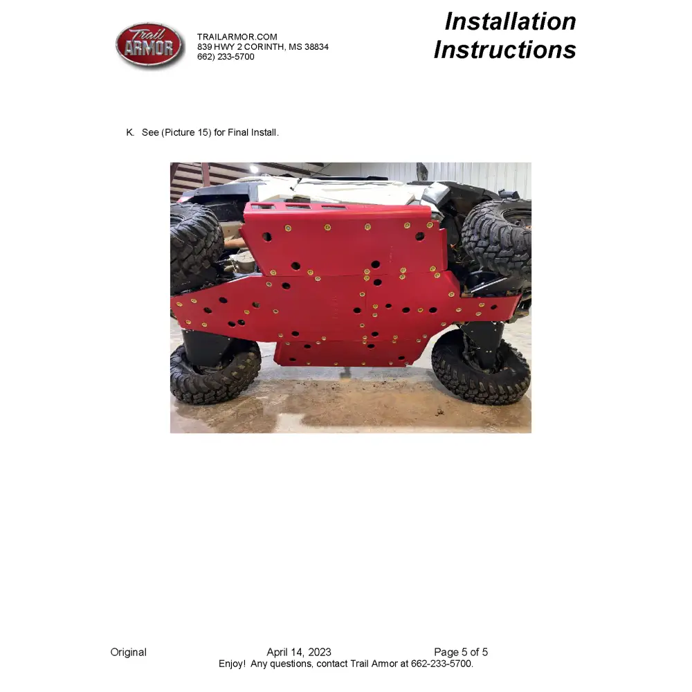 Trail Armor Polaris RZR Trail Trail S 900 and Trail S 1000 Full Skids with Slider Nerfs or Trimmed for Polaris Kick