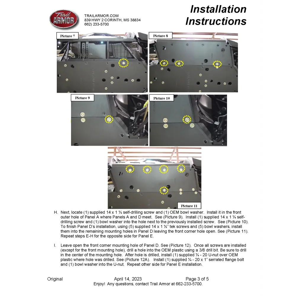 Trail Armor Polaris RZR Trail Trail S 900 and Trail S 1000 Full Skids with Slider Nerfs or Trimmed for Polaris Kick
