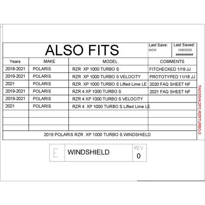 Trail Armor Polaris RZR XP 1000 Turbo S RZR Turbo S Velocity RZR 4 XP 1000 Turbo S and RZR 4 Turbo S Velocity CoolFlo