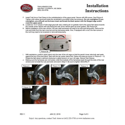 Trail Armor Polaris RZR XP 4 Turbo S RZR 4 Turbo S Velocity RZR XP Turbo S RZR Turbo S Velocity Rear Window