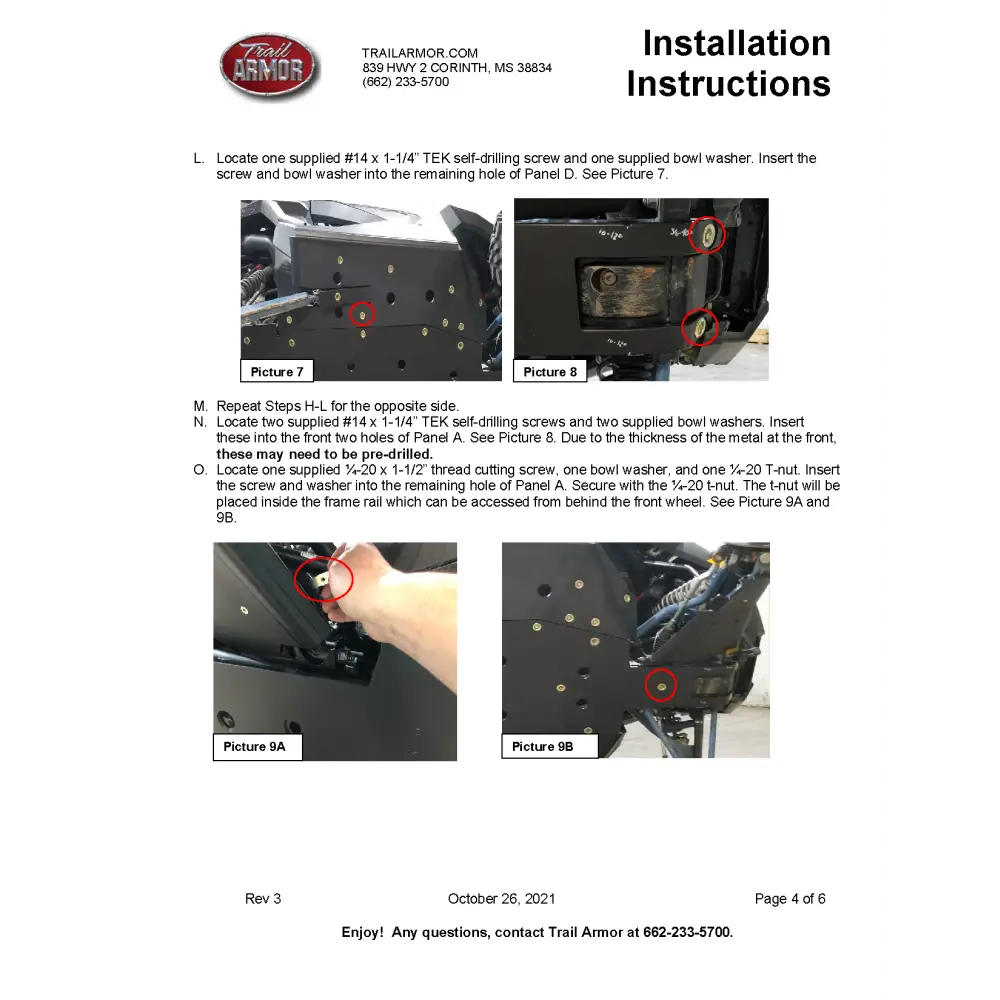 Trail Armor Polaris RZR XP PRO Full Skids with Integrated Sliders or Trimmed for Extreme Kick Out Nerf Sliders 2020