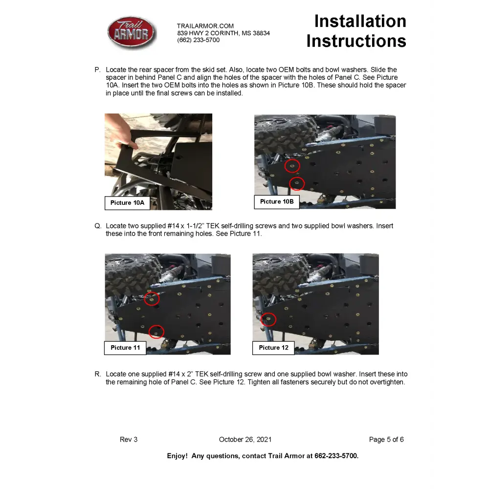 Trail Armor Polaris RZR XP PRO Full Skids with Integrated Sliders or Trimmed for Extreme Kick Out Nerf Sliders 2020