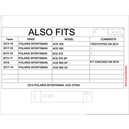 Trail Armor Polaris Sportsman ACE 325 500 570 570 SP 900 900 XC CoolFlo Windshield with Fast Clamps DoT Approved Rated