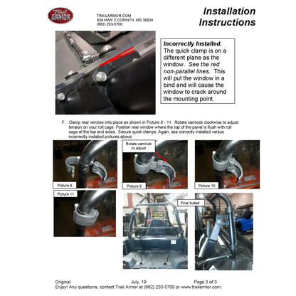 Trail Armor Polaris Sportsman ACE 900 500 570 900 XC Rear Window Dust Shield - Windshields