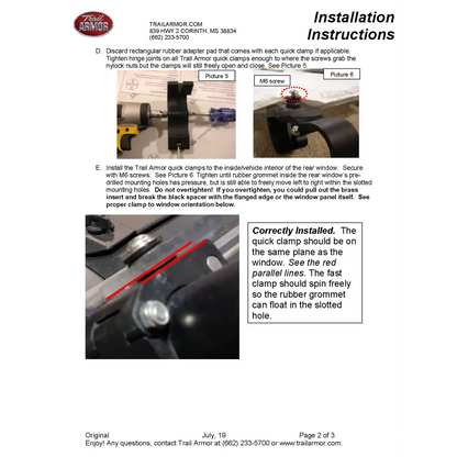 Trail Armor Polaris Sportsman ACE 900 500 570 900 XC Rear Window Dust Shield - Windshields