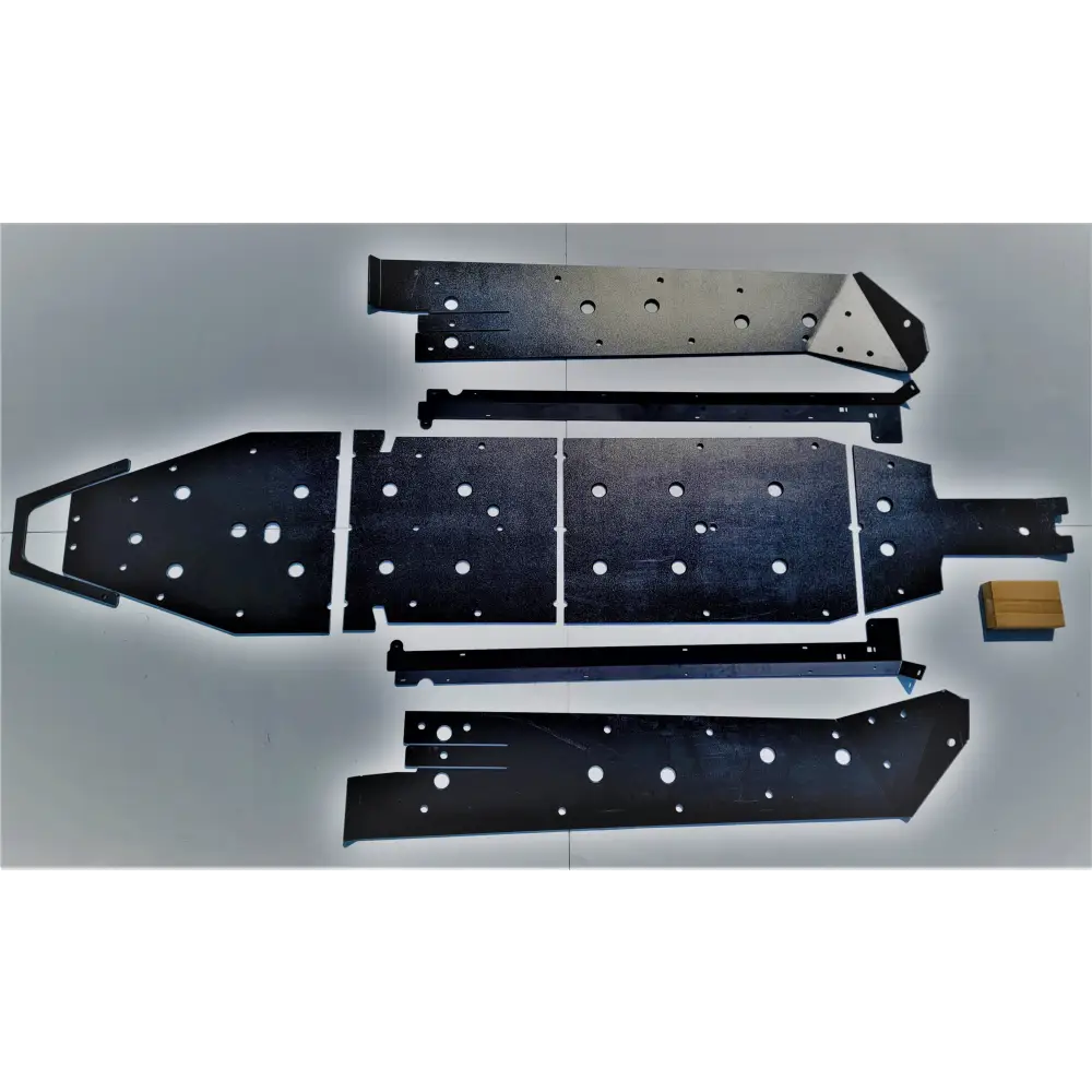 Trail Armor Polaris Turbo R 4 Full Skids with Standard or Trimmed Sliders - TRIMMED SLIDERS / BLACK - Skid Plates