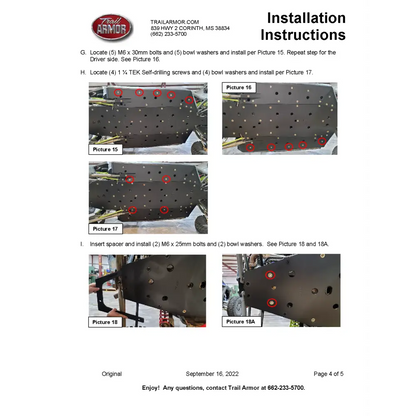 Trail Armor Polaris Turbo R 4 Full Skids with Standard or Trimmed Sliders - Skid Plates