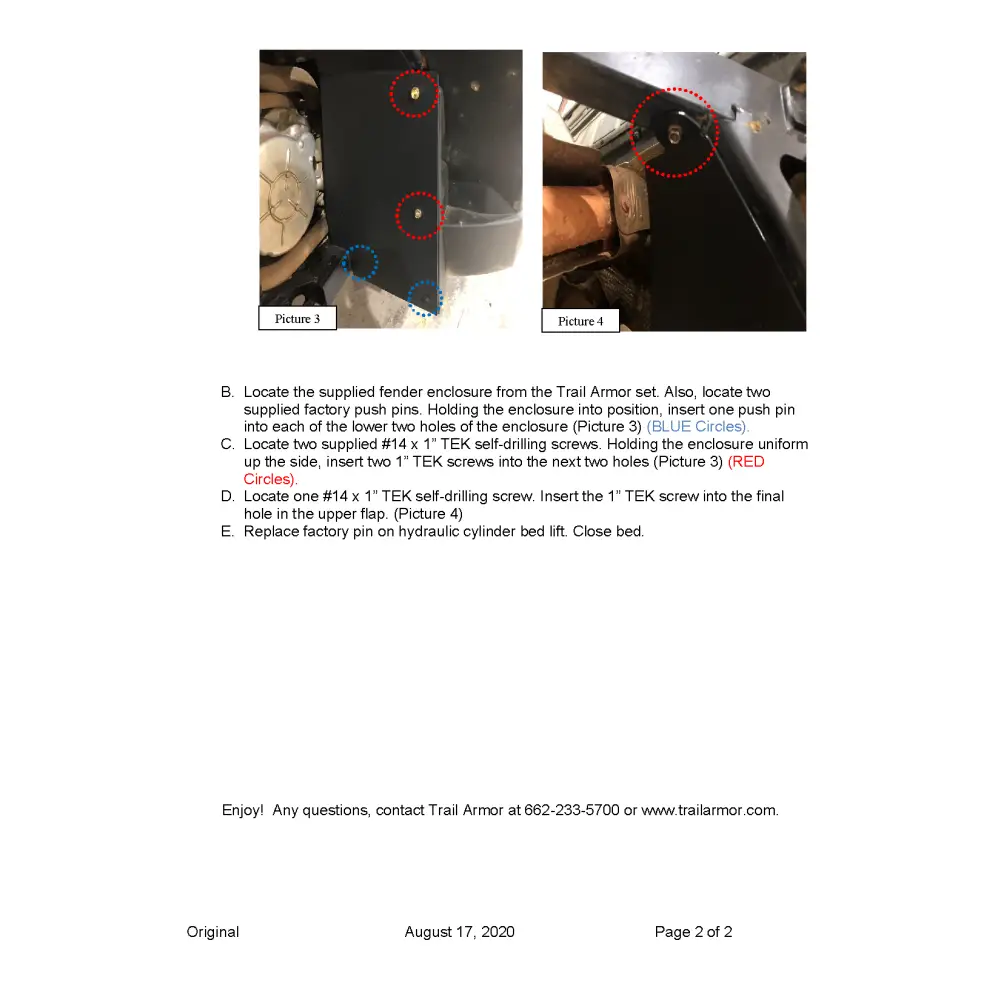 Trail Armor Ranger 1000 and Ranger 1000 Crew Underbed Mud Shield with Fender Enclosure - Mudshields