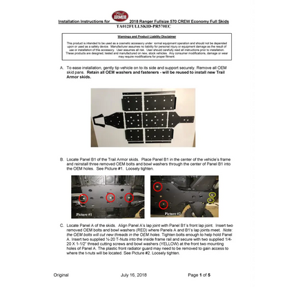Trail Armor Ranger 570 Economy Crew Full Skids 2017 - 2024 - Skid Plates