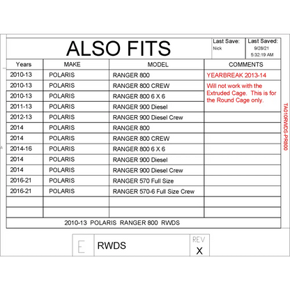 Trail Armor Ranger 800 Ranger 800 Crew Ranger 570 Fullsize Economy (with struts) Range 570-6 Fullsize Economy Crew